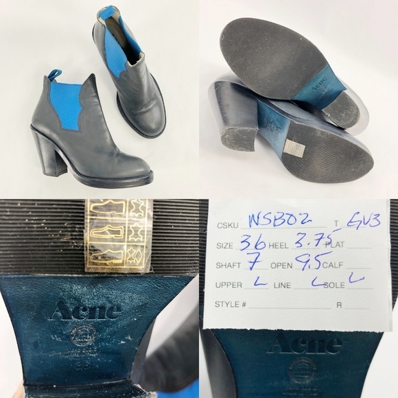 Acne Studios Star Blue Booties Ankle Boots Jodphur - Picture 8 of 8